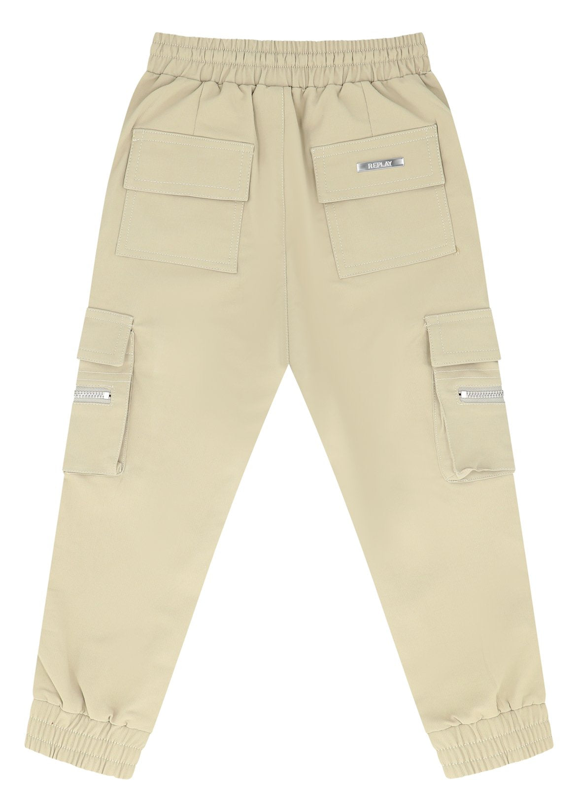 מכנסי דגמ"ח REPLAY כיסים בצדדים גומי לילדים BEIGE / 2Y