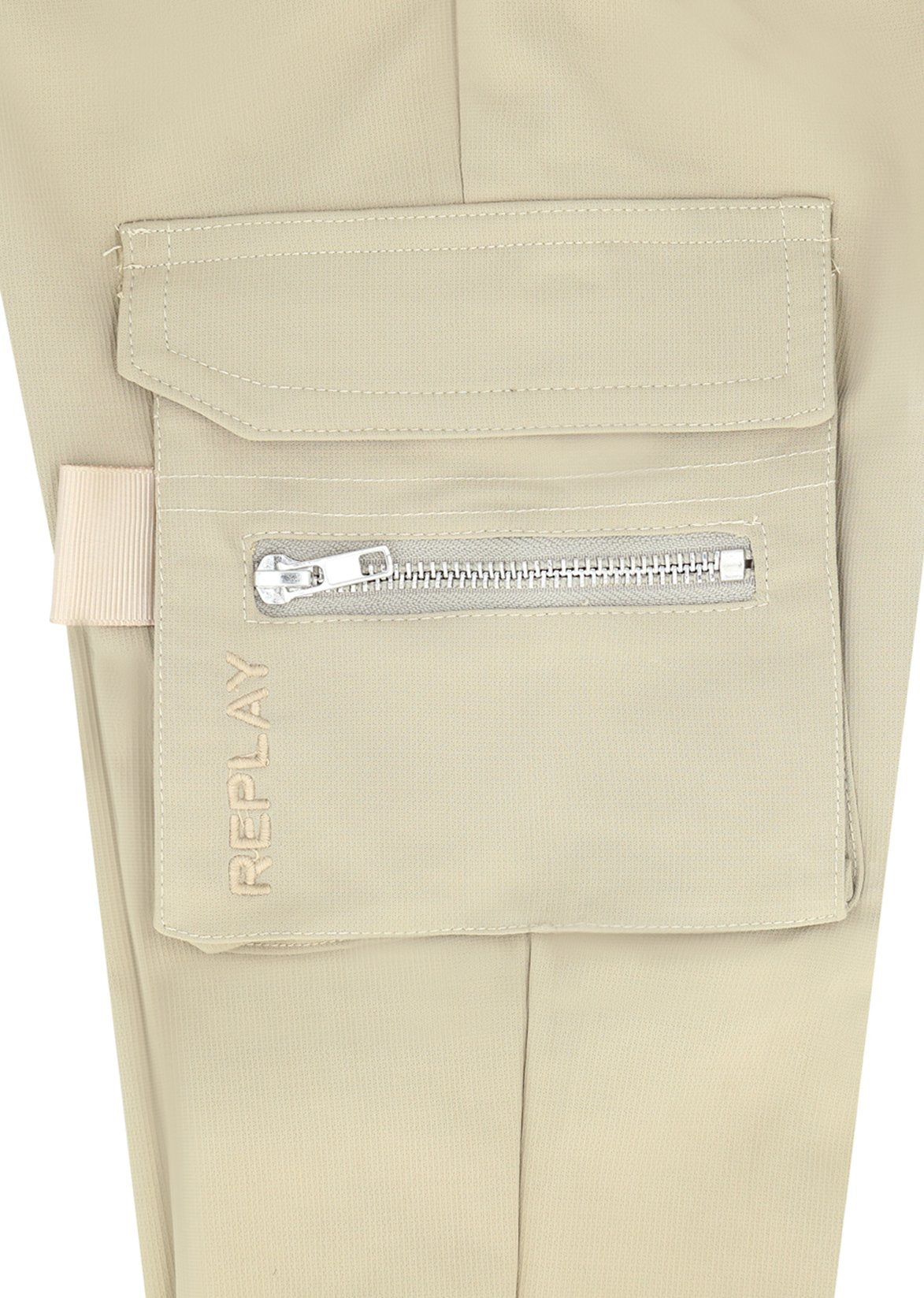 מכנסי דגמ"ח REPLAY כיסים בצדדים גומי לילדים BEIGE / 2Y