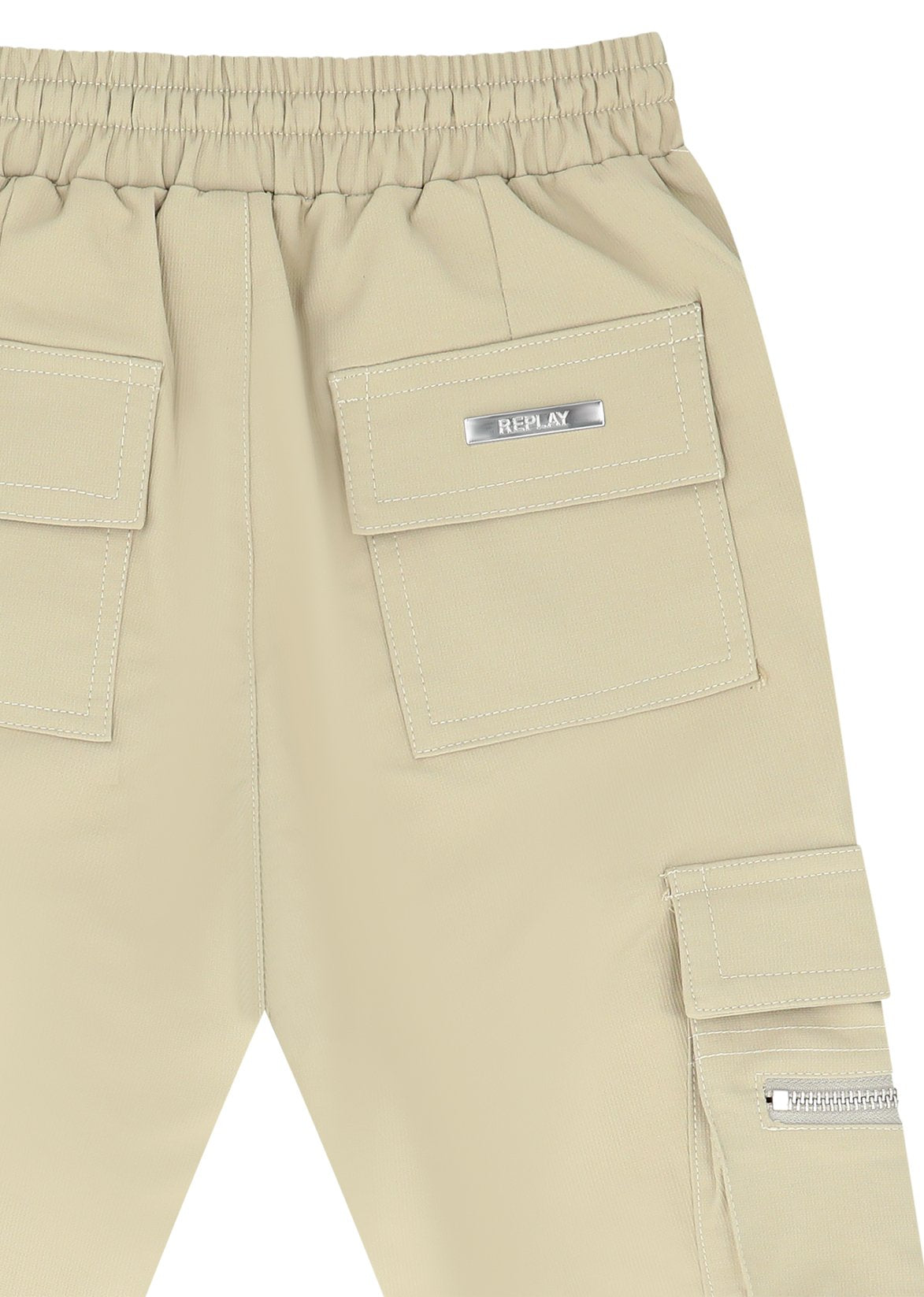 מכנסי דגמ"ח REPLAY כיסים בצדדים גומי לילדים BEIGE / 2Y