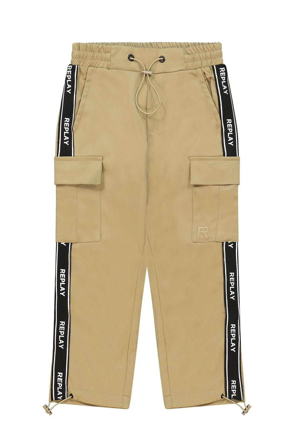 מכנסי דגמ"ח REPLAY כיסים בצדדים גומי לוגו מותג לילדים Green / 4Y