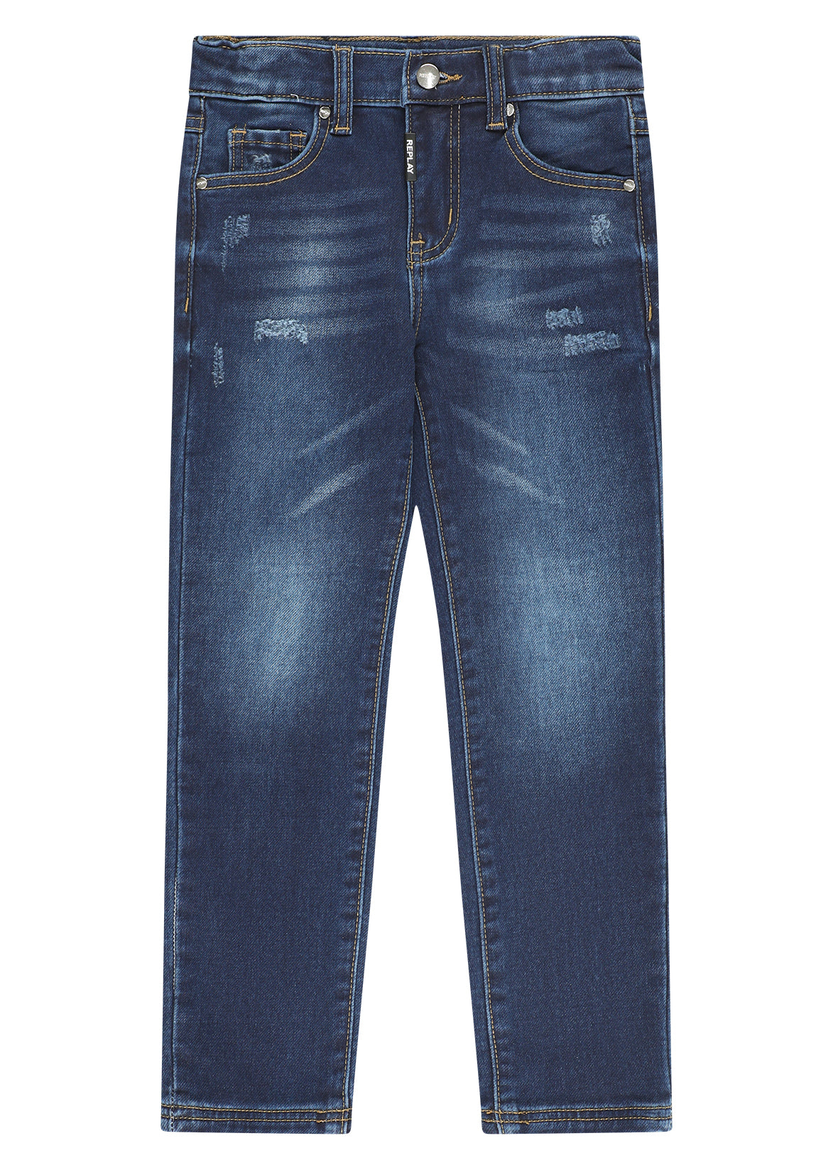 מכנסי ג’ינס REPLAY שטיפות מודגשות וגזרת כיסים לילדים BLUE / 4Y