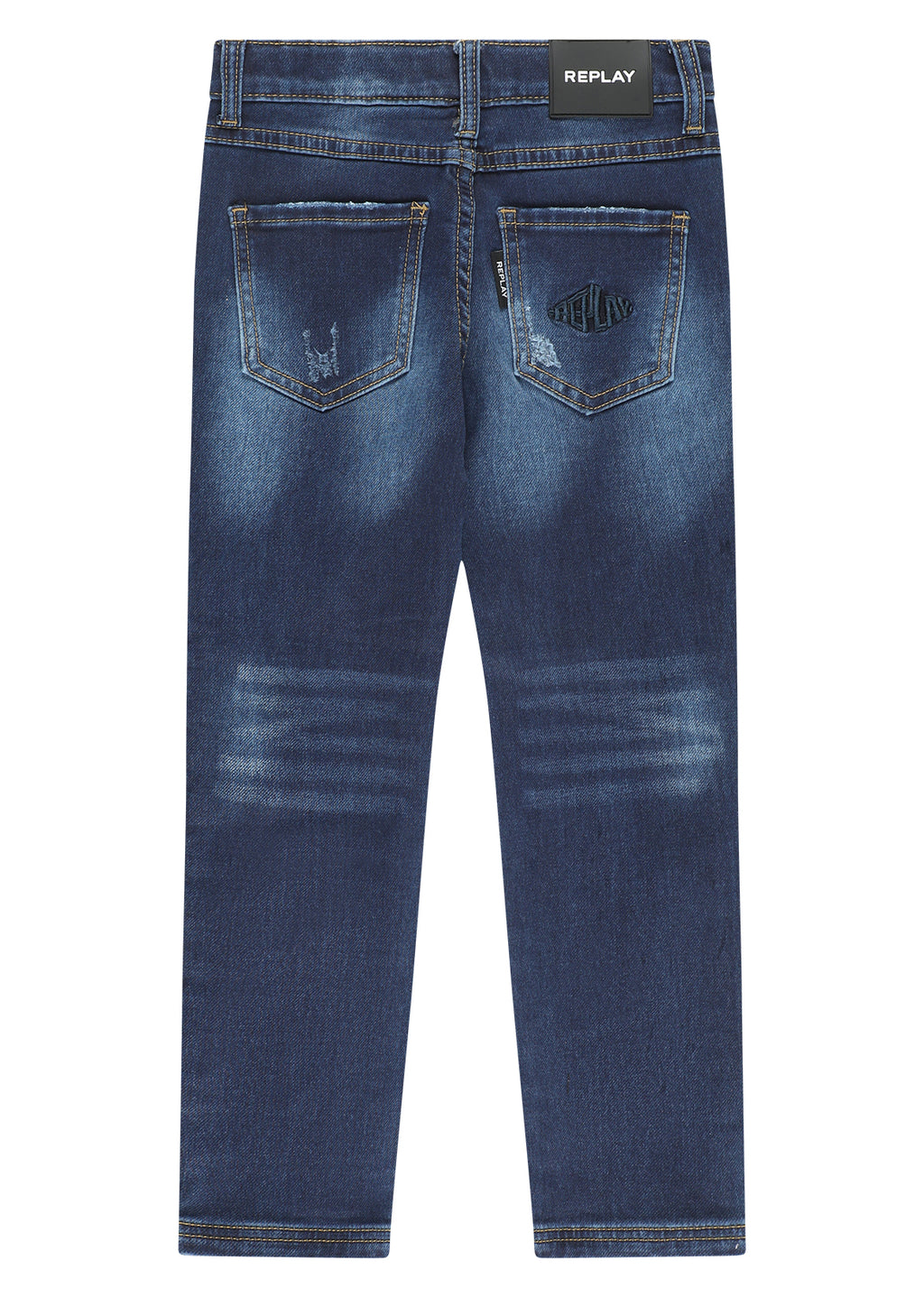 מכנסי ג’ינס REPLAY שטיפות מודגשות וגזרת כיסים לילדים BLUE / 4Y