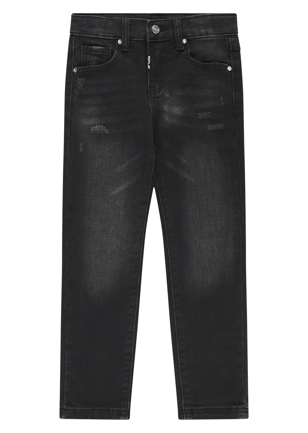 מכנסי ג’ינס REPLAY שטיפות מודגשות וגזרת כיסים לילדים BLACK / 4Y