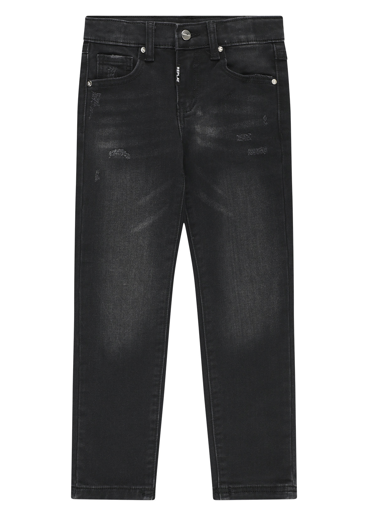מכנסי ג’ינס REPLAY שטיפות מודגשות וגזרת כיסים לילדים BLACK / 4Y