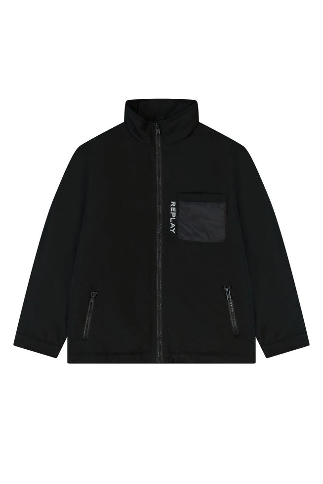 ג'קט REPLAY כיס בצד עם רוכסן לילדים BLACK / 2Y