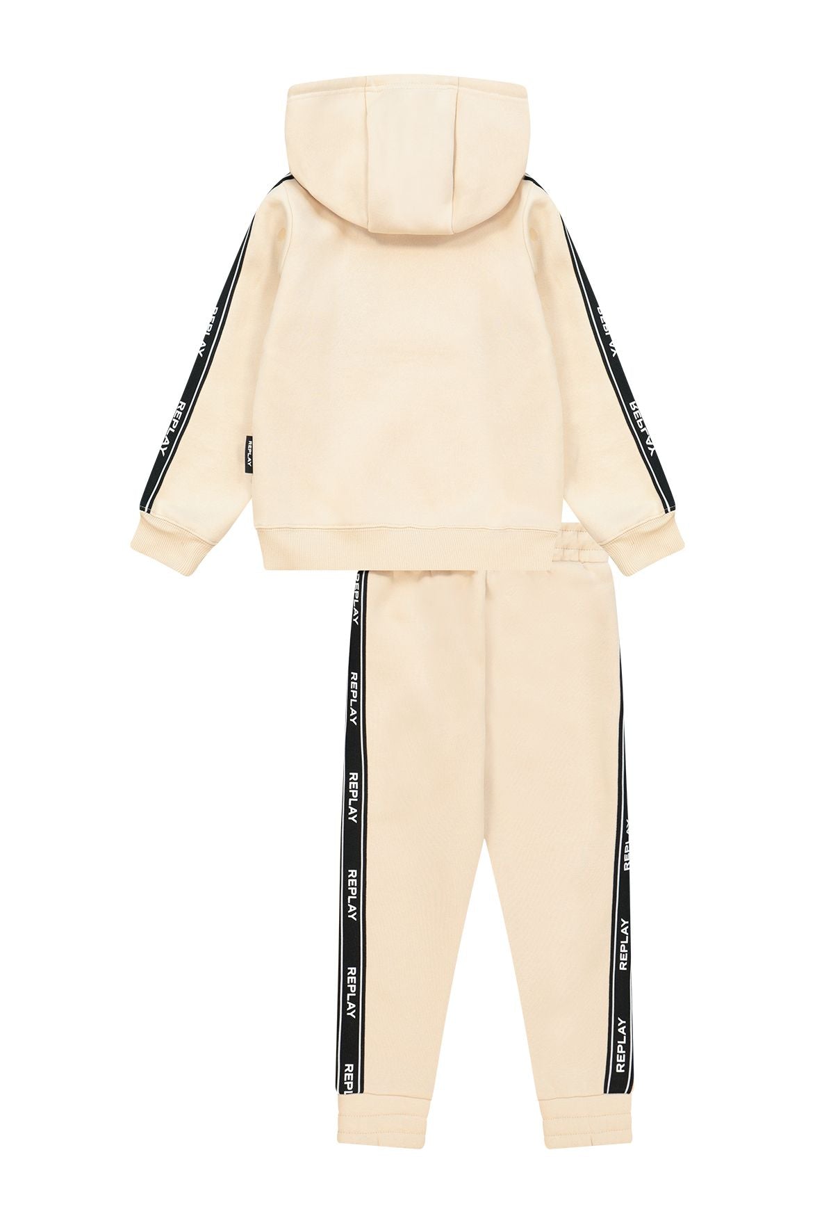 חליפת טרנינג REPLAY עם כובע לוגו מותג בשרוול לילדות BEIGE / 4Y