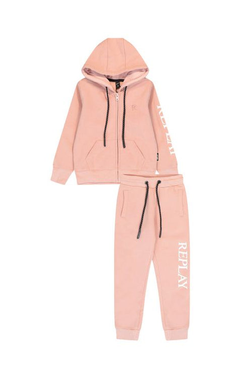 חליפת טרנינג REPLAY עם כובע ורוכסן לילדות