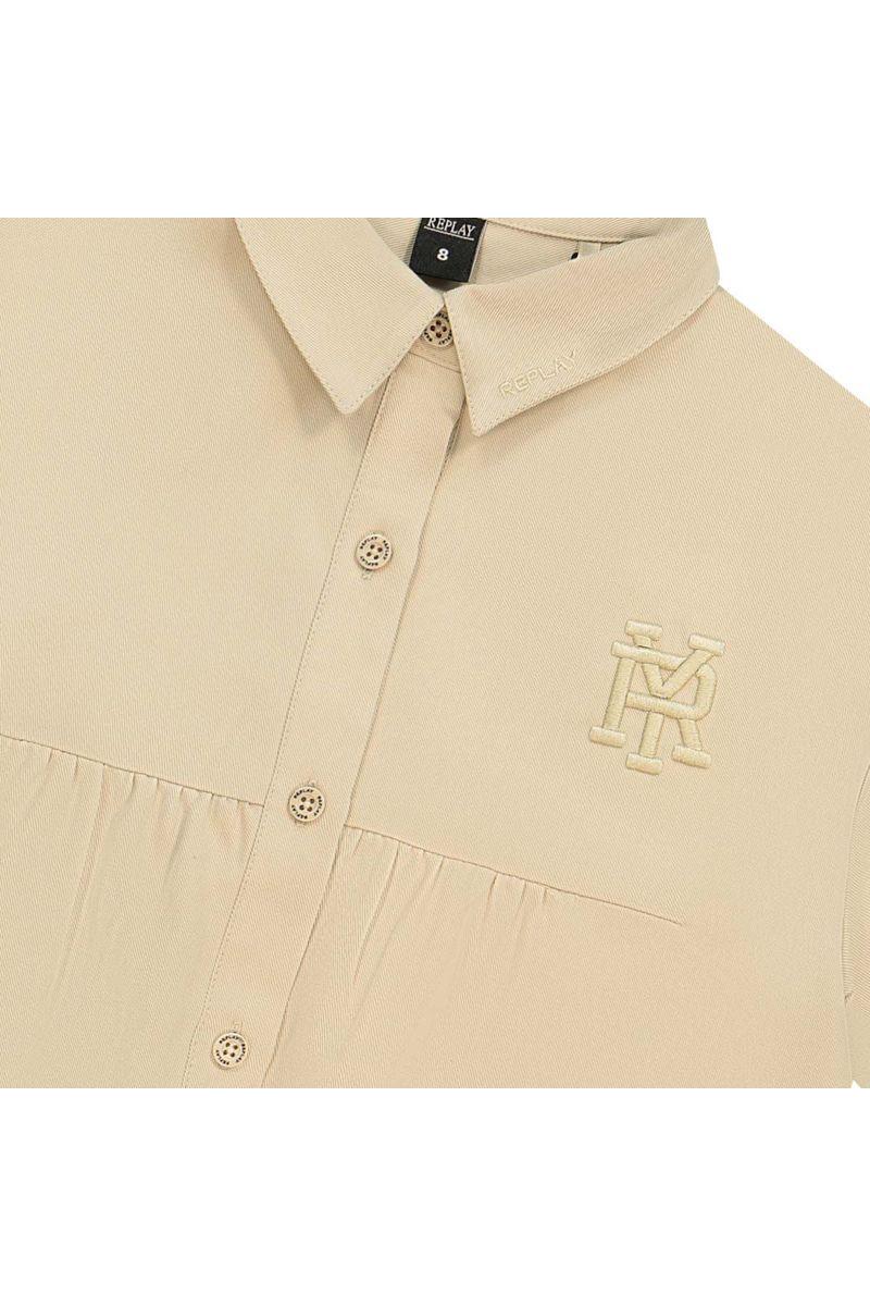 שמלת REPLAY כפתורים כיס בצד לילדות