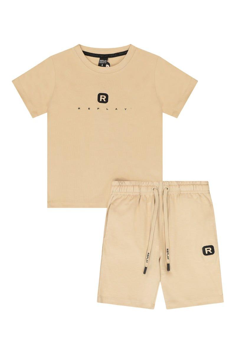 חליפת טריקו REPLAY לוגו מותג בגב לאורך לילדים White / 2Y