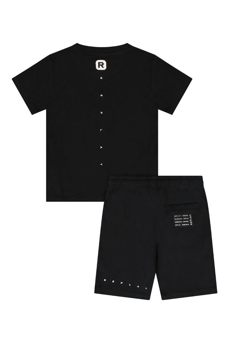 חליפת טריקו REPLAY לוגו מותג בגב לאורך לילדים Black / 2Y