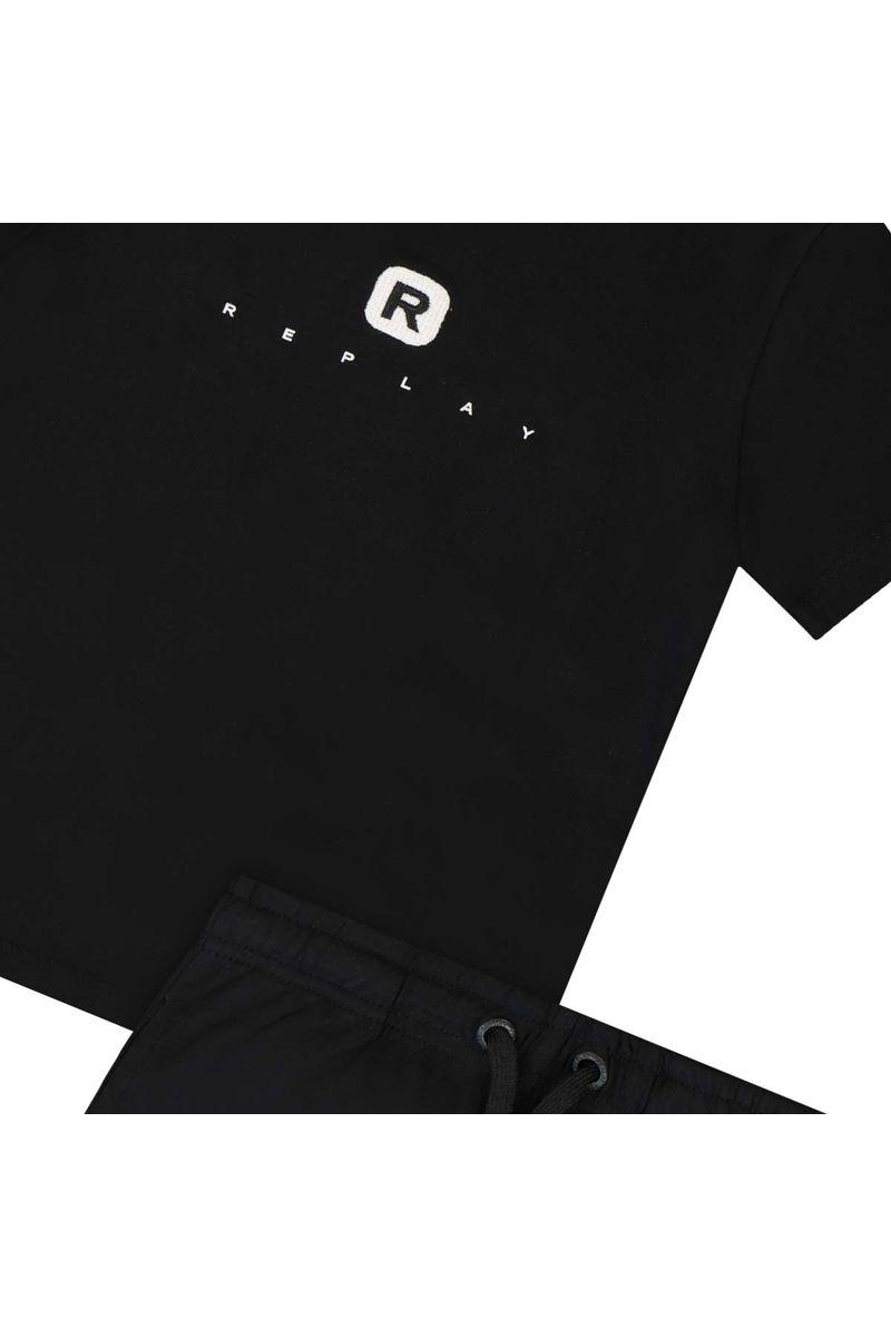 חליפת טריקו REPLAY לוגו מותג בגב לאורך לילדים Black / 2Y