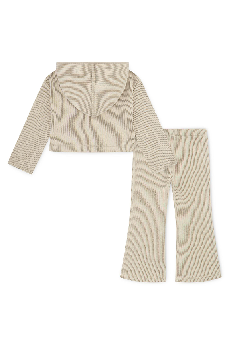 חליפת טרנינג JORDAN קפוצ’ון קרופ ומכנסי פדלפון תואמים לילדות