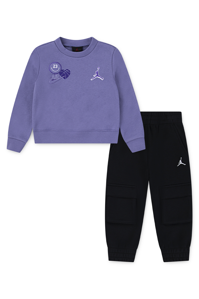 חליפת טרנינג JORDAN בעיטורי לוגו וכיתוב AIR לילדות