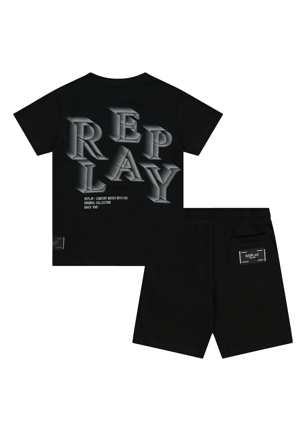 חליפת טריקו REPLAY רקמת RPLY לילדים BLACK / 4Y