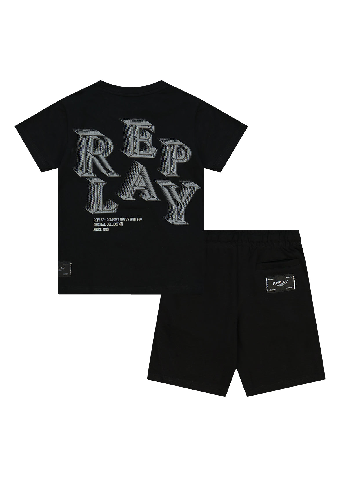 חליפת טריקו REPLAY רקמת RPLY לילדים BLACK / 4Y