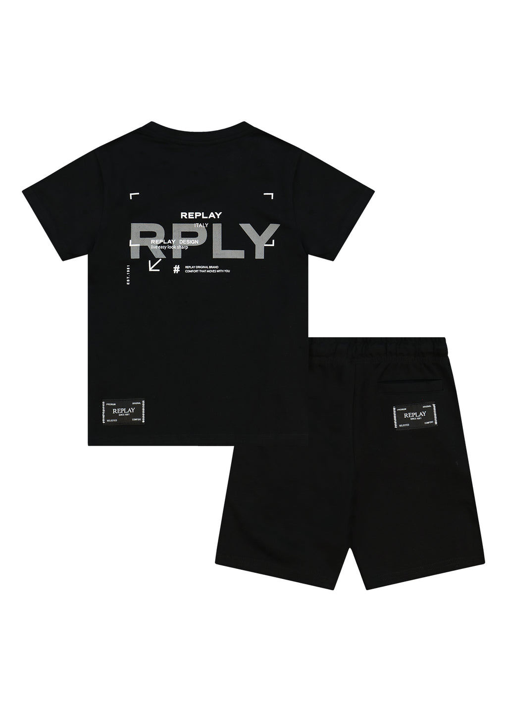 חליפת טריקו REPLAY לוגו RPLY רקום לילדים BLACK / 4Y