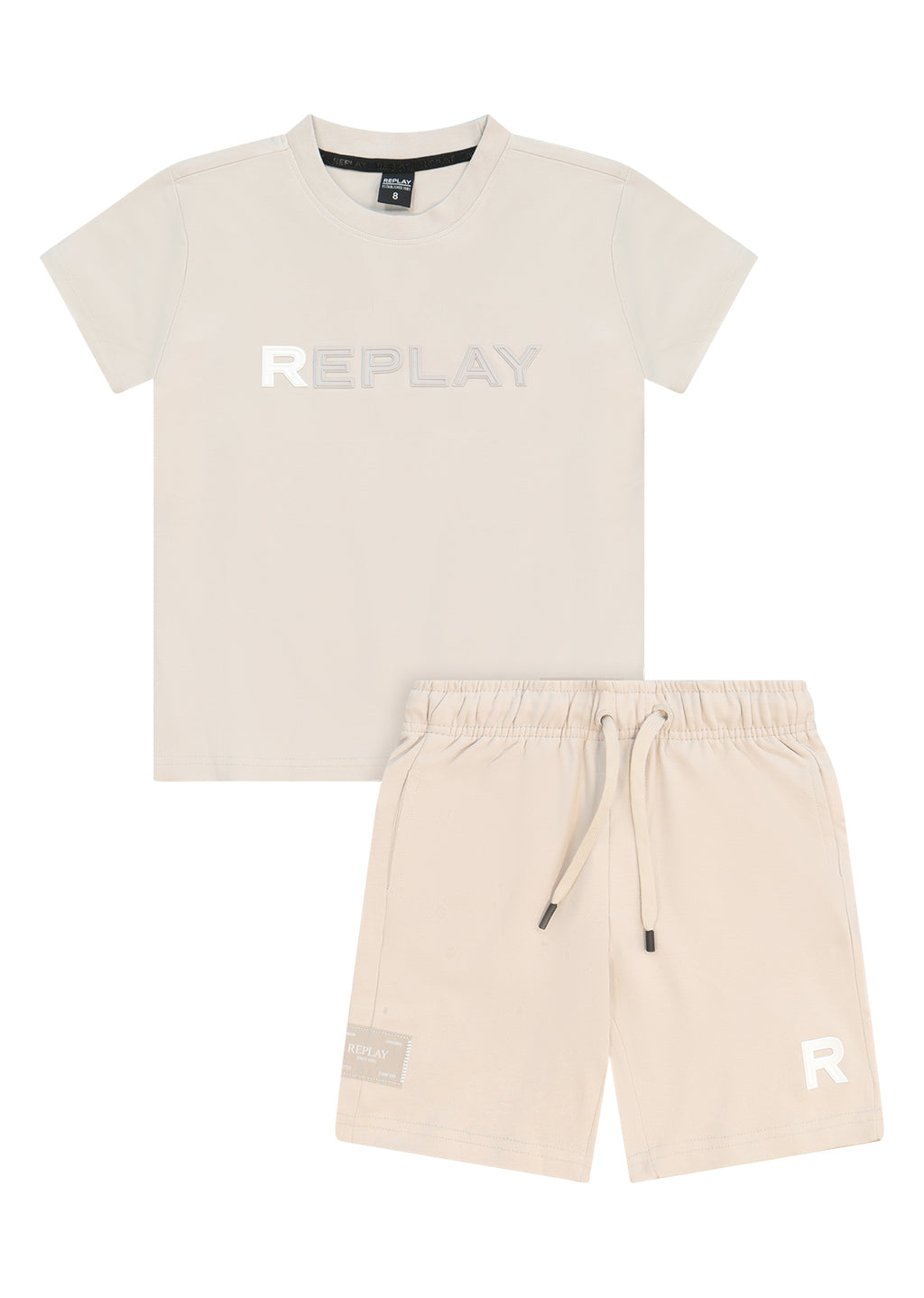 חליפת טריקו REPLAY הדפס לוגו לילדים GRAY / 4Y