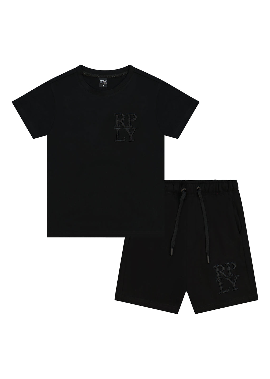 חליפת טריקו REPLAY לוגו RPLY EST.1981 לילדים BLACK / 4Y
