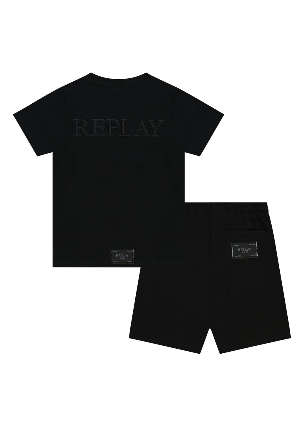חליפת טריקו REPLAY לוגו RPLY EST.1981 לילדים BLACK / 4Y