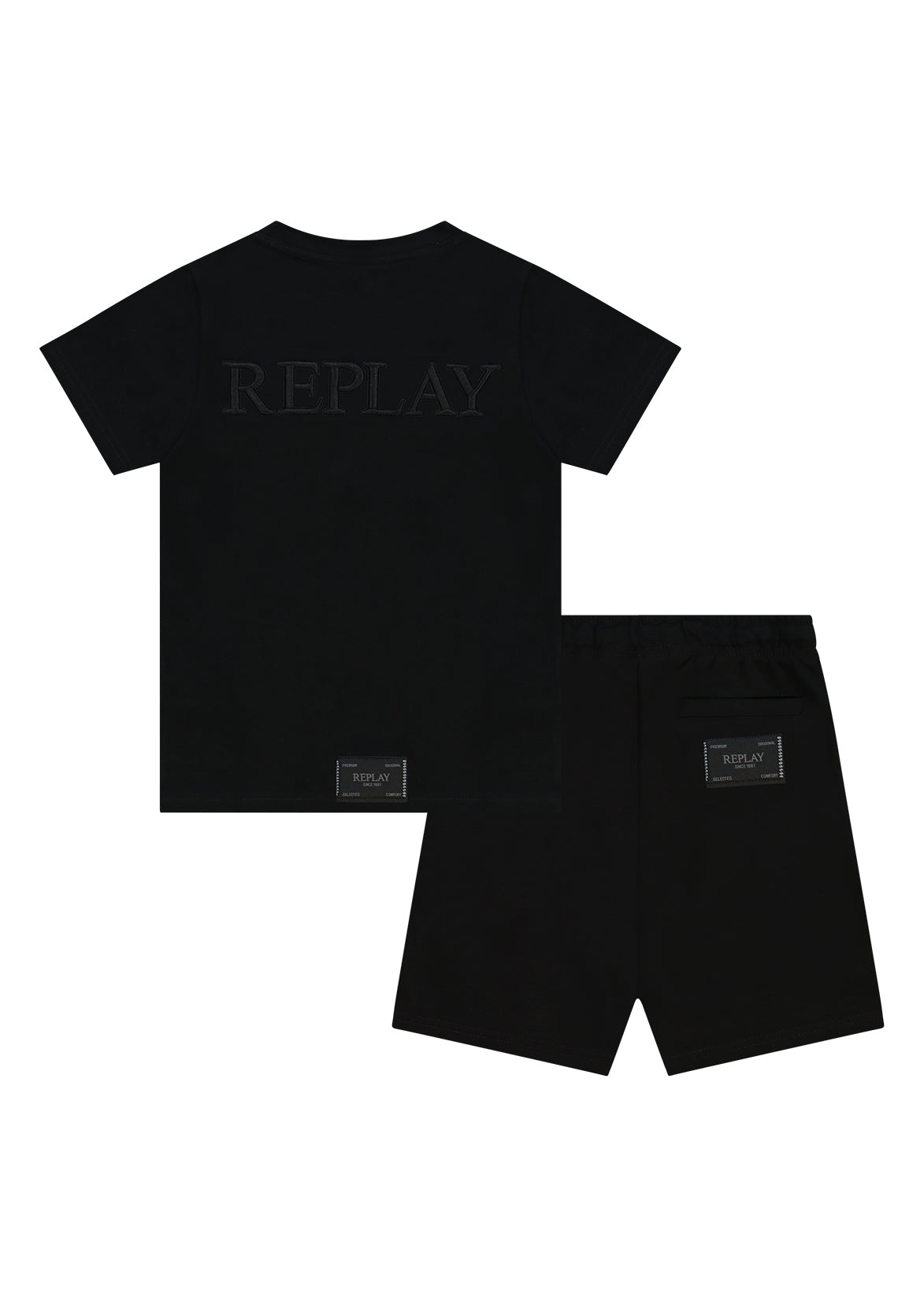 חליפת טריקו REPLAY לוגו RPLY EST.1981 לילדים BLACK / 4Y