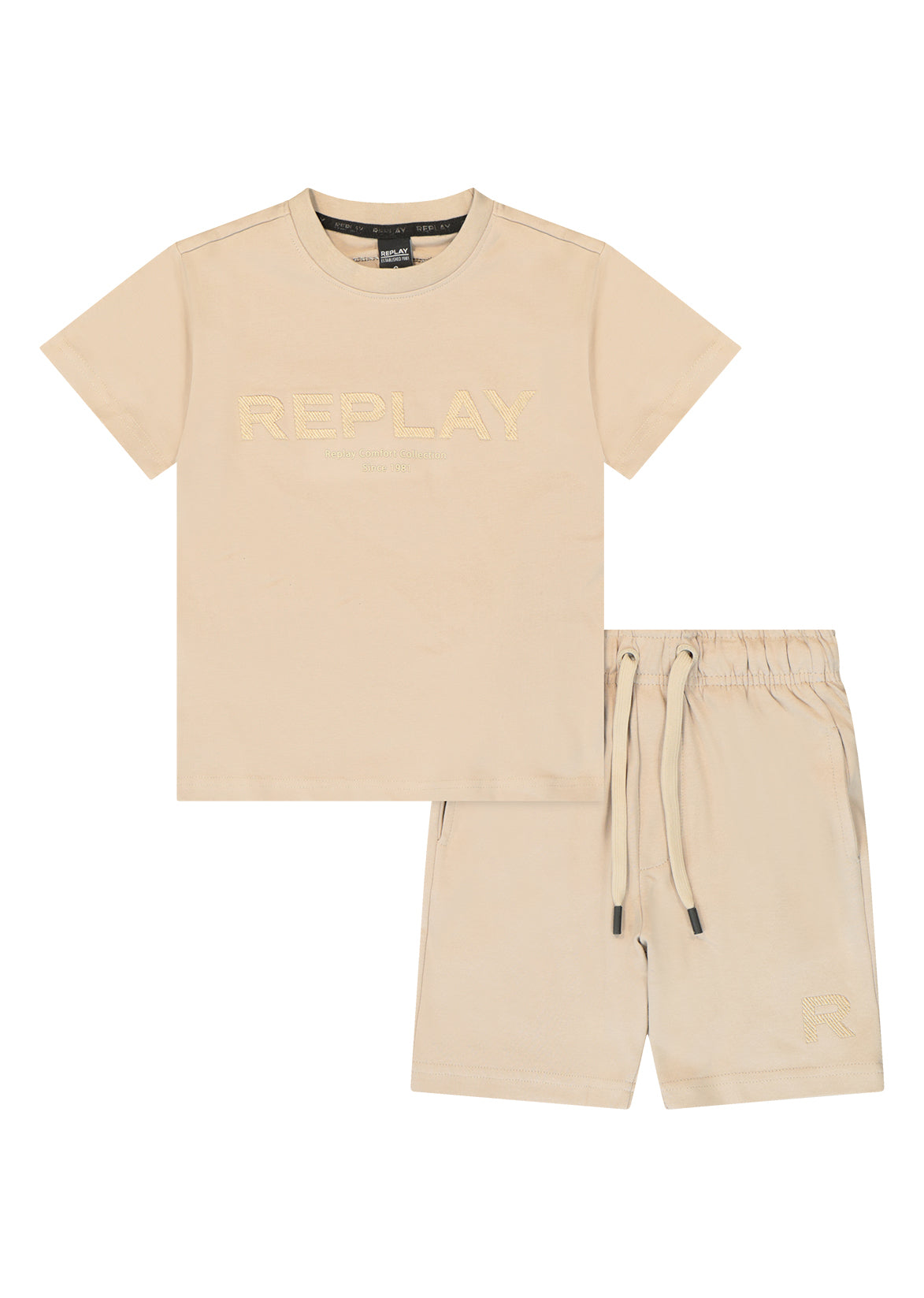 חליפת טריקו REPLAY לוגו REPLAY ITALY לילדים BROWN / 4Y