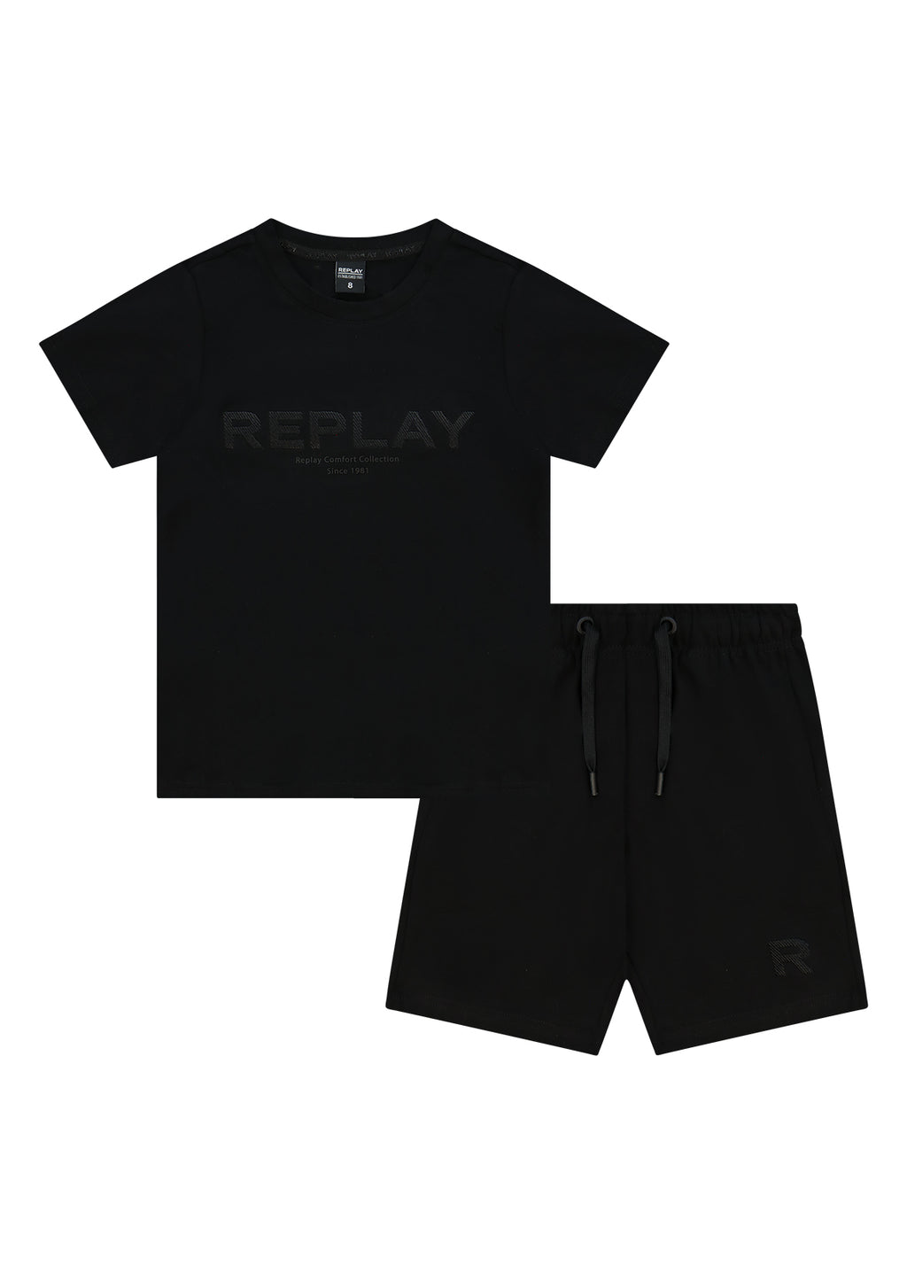 חליפת טריקו REPLAY לוגו REPLAY ITALY לילדים BLACK / 4Y
