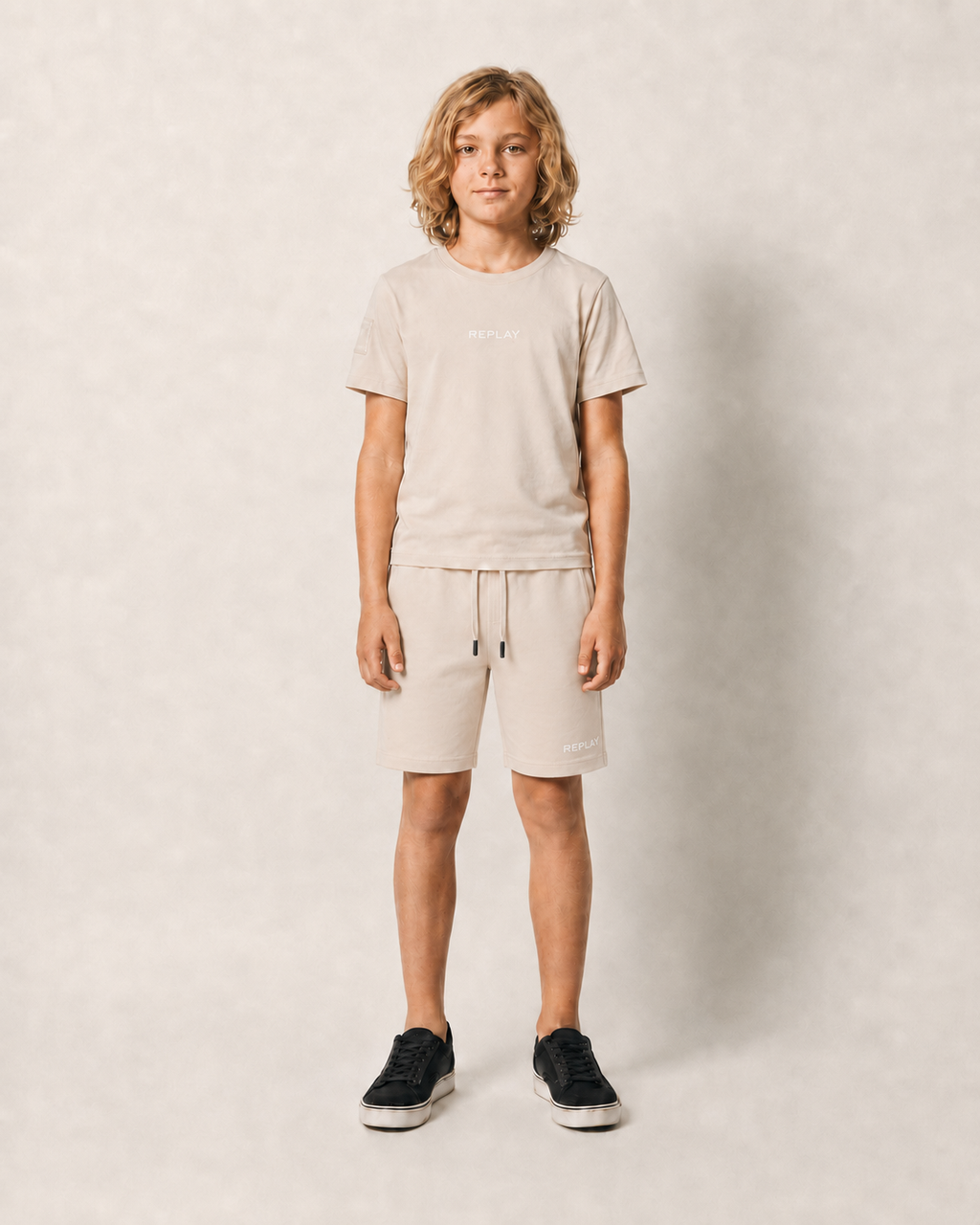 חליפת טריקו REPLAY הדפס Comfort Collection לילדים Gray / 4Y