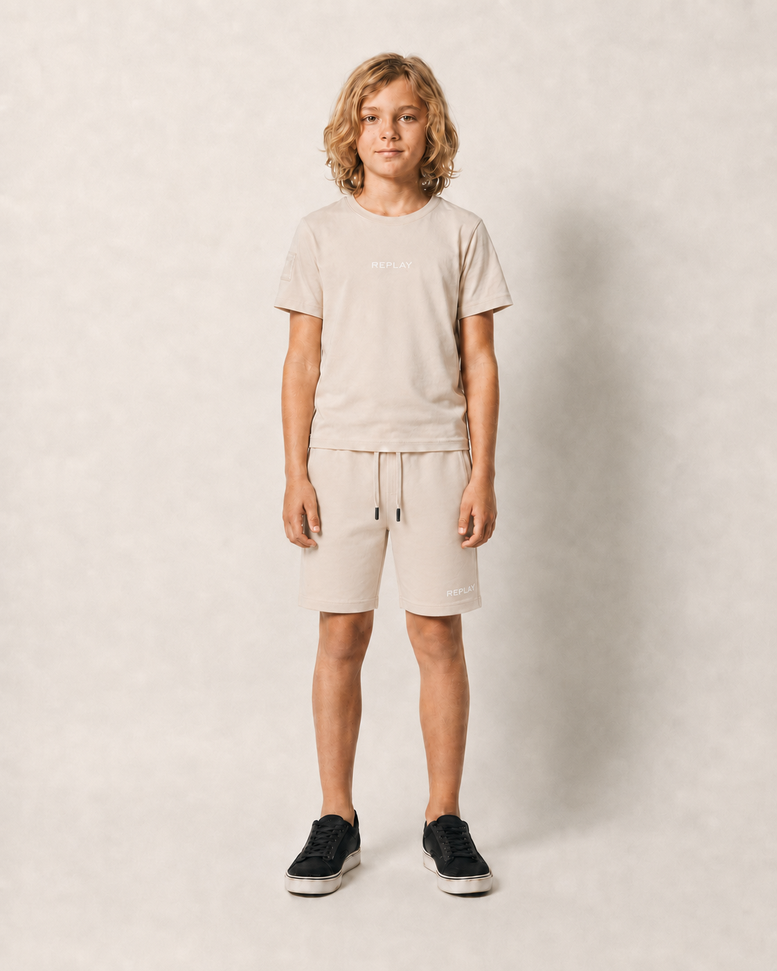 חליפת טריקו REPLAY הדפס Comfort Collection לילדים Gray / 4Y