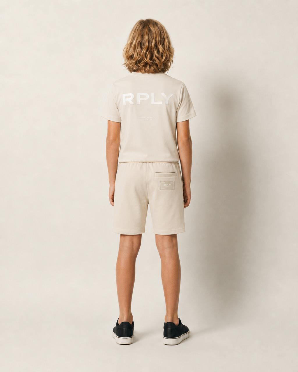 חליפת טריקו REPLAY הדפס Comfort Collection לילדים Gray / 4Y