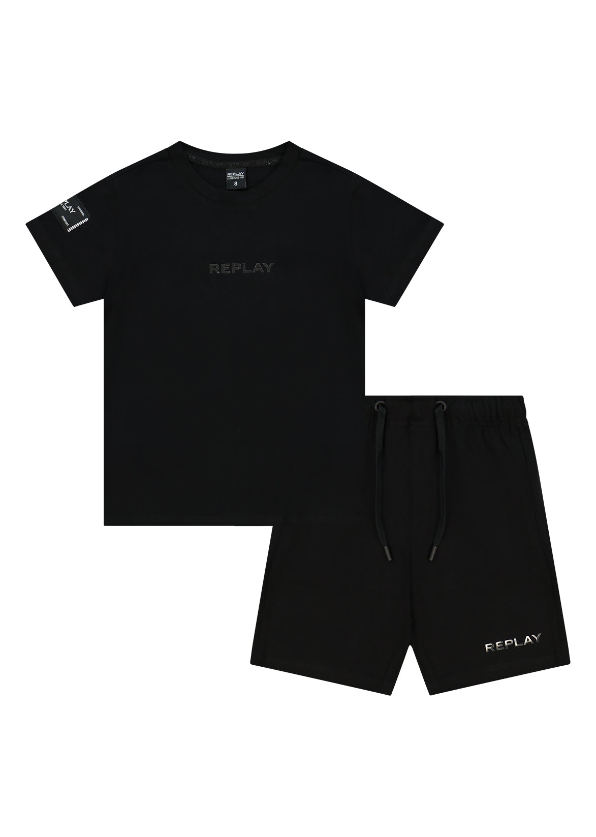 חליפת טריקו REPLAY הדפס Comfort Collection לילדים BLACK / 4Y