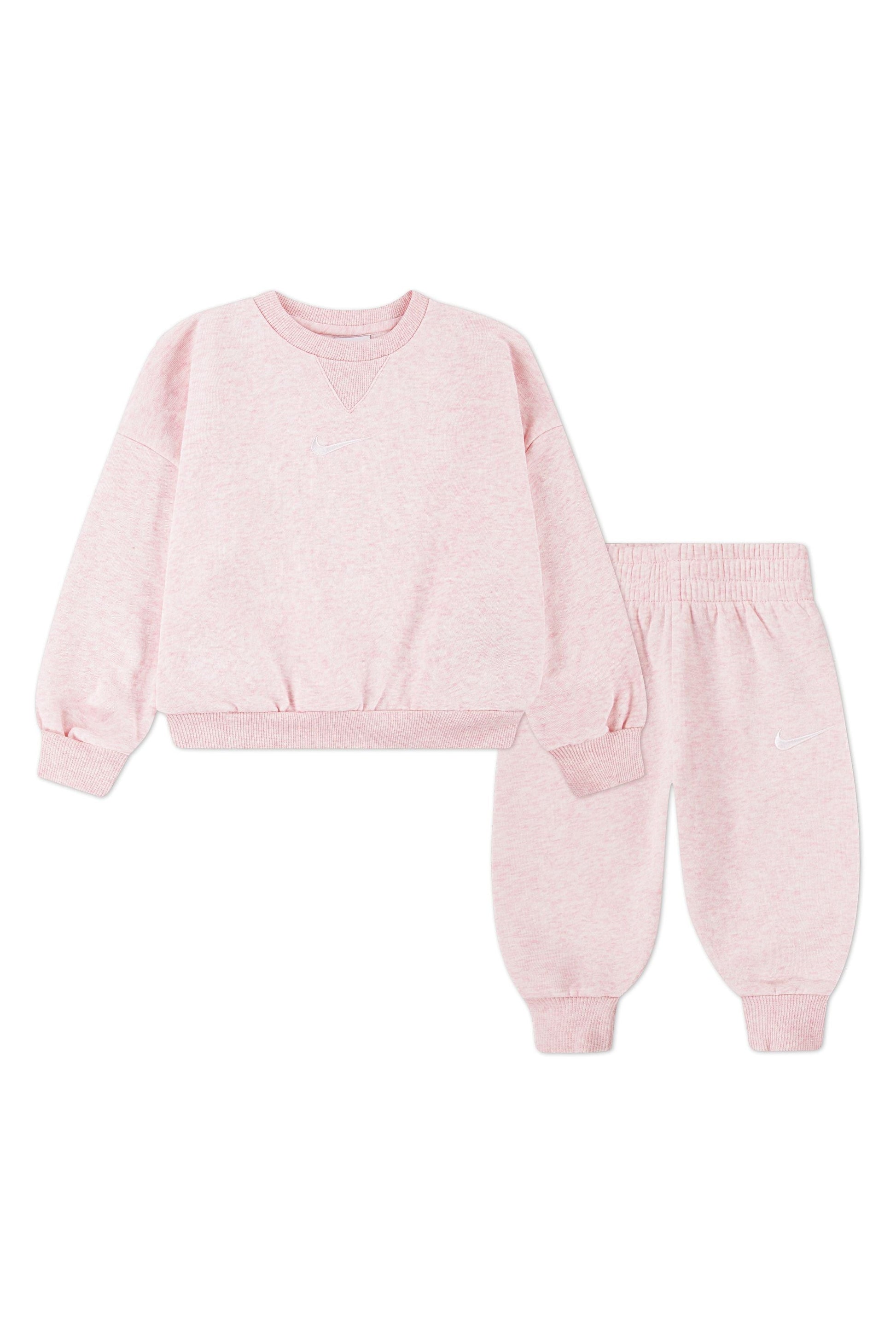 חליפת טרנינג NIKE לוגו סווש בחזית לילדות Pink / 2Y