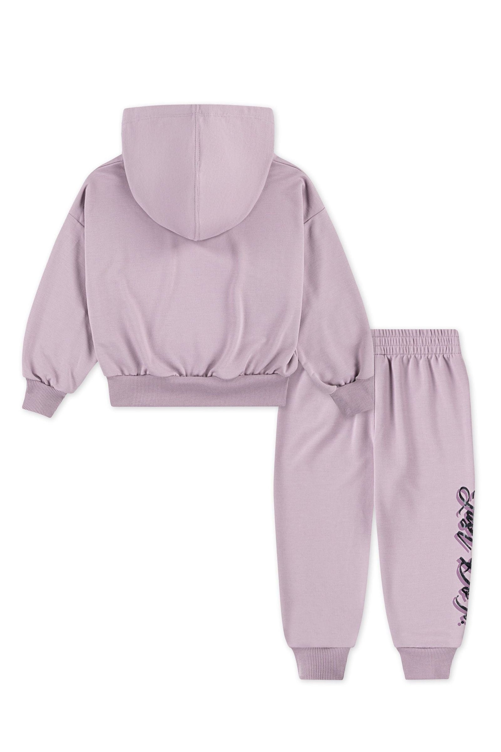 חליפת טרנינג NIKEעם קפוצ'ון והדפס לוגו גרפי לילדות Pink / 2Y