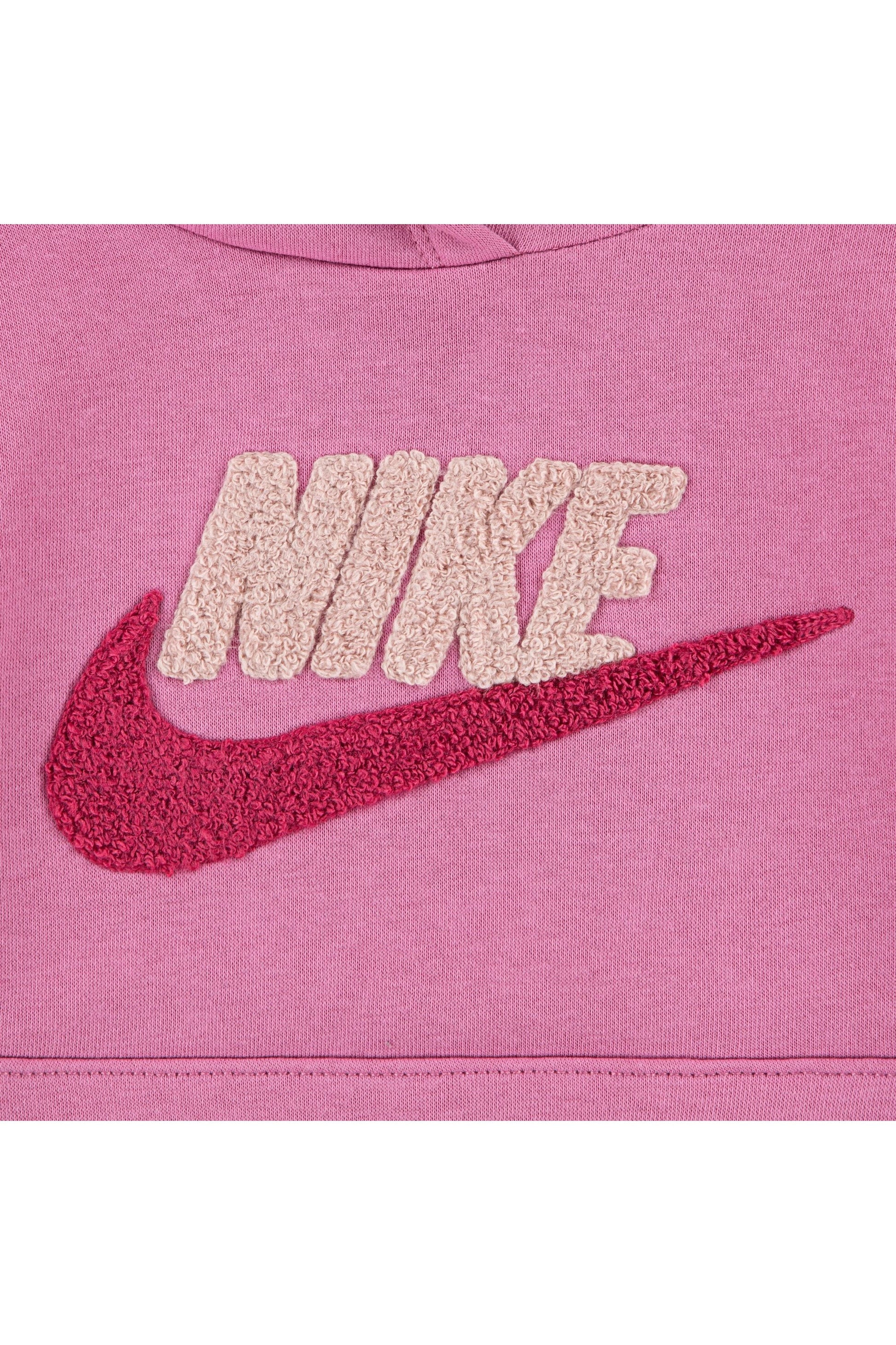 חליפת טרנינג NIKE לוגו סווש עם טקסטורה לילדות Pink / 2Y