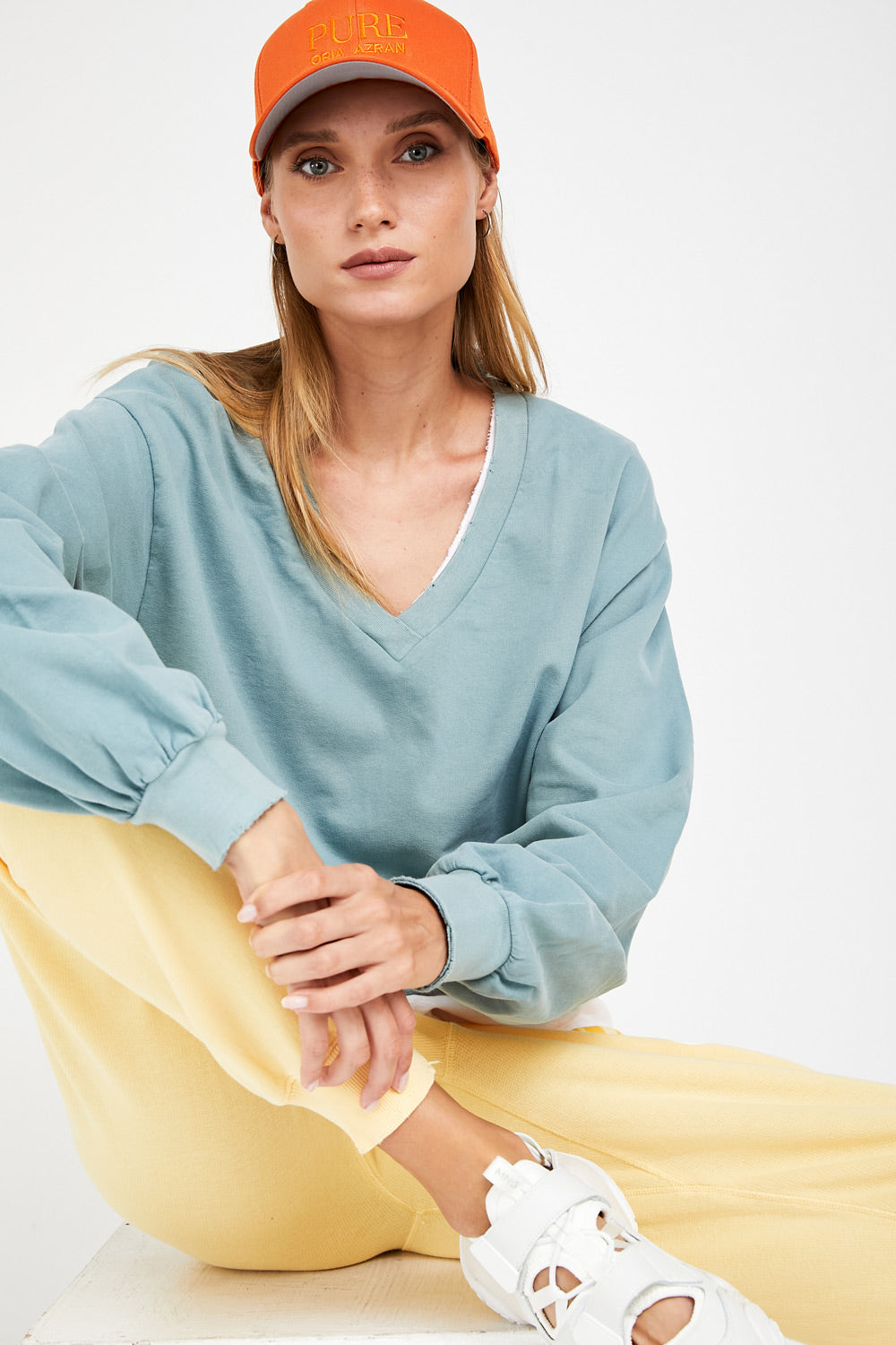 קרופ טופ pure ירוק סלאדין