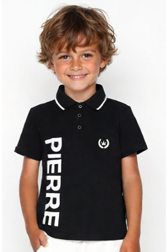 חולצת צווארון PIERRE CARDIN לוגו מותג לאורך לילדים