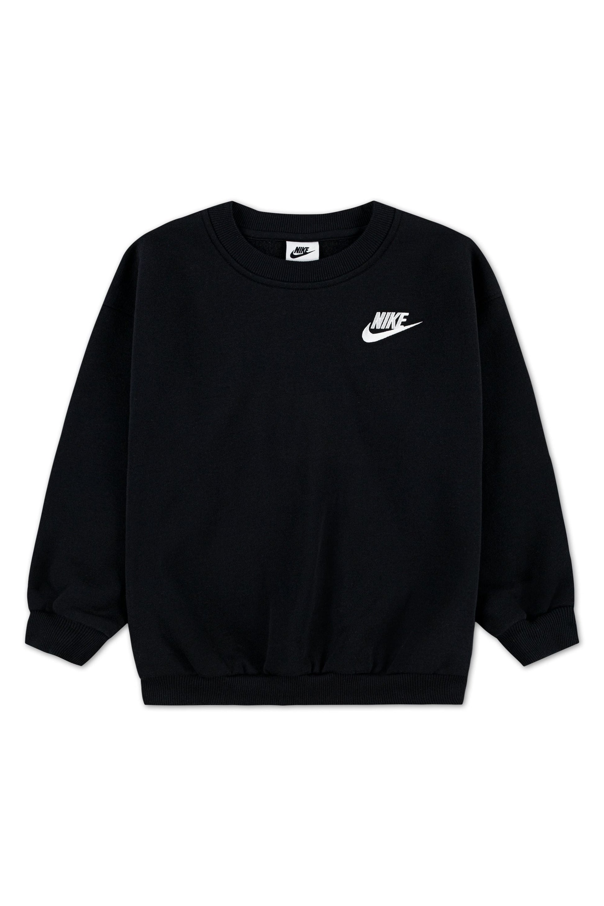 חליפת טייץ NIKE עם סווטשירט תואם ולוגו לילדות BLACK / 4XY