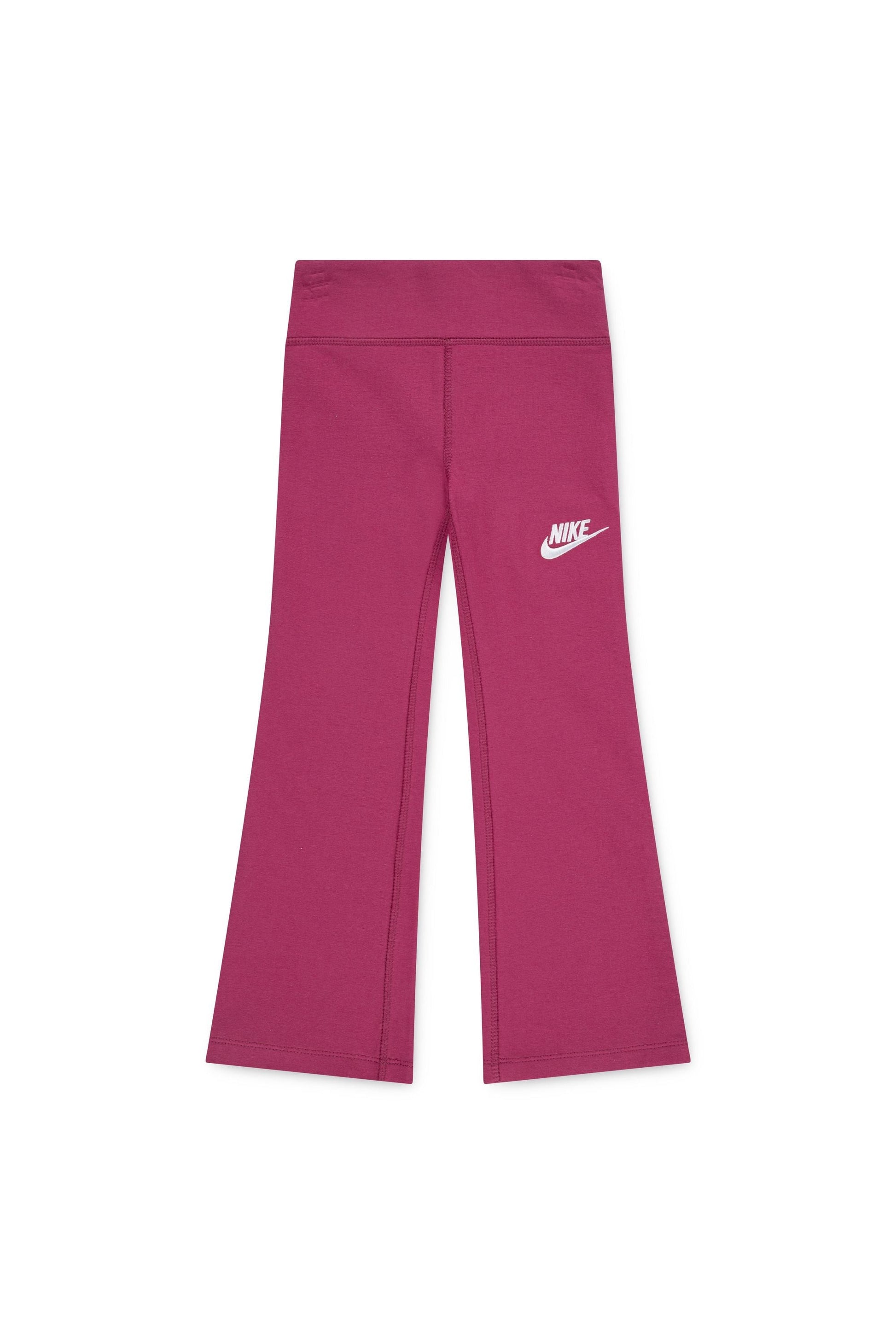 חליפת טייץ NIKE עם סווטשירט תואם ולוגו לילדות Pink / 4XY