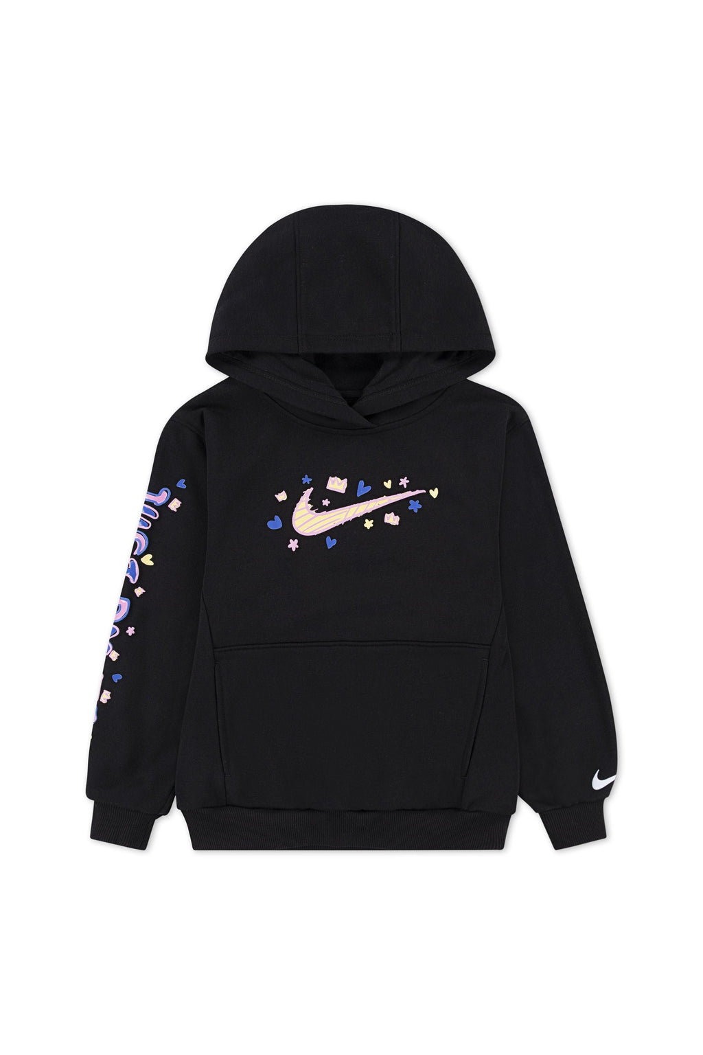 חליפת טרנינג NIKE הדפס לוגו צבעוני בחזית לילדות BLACK / 4XY