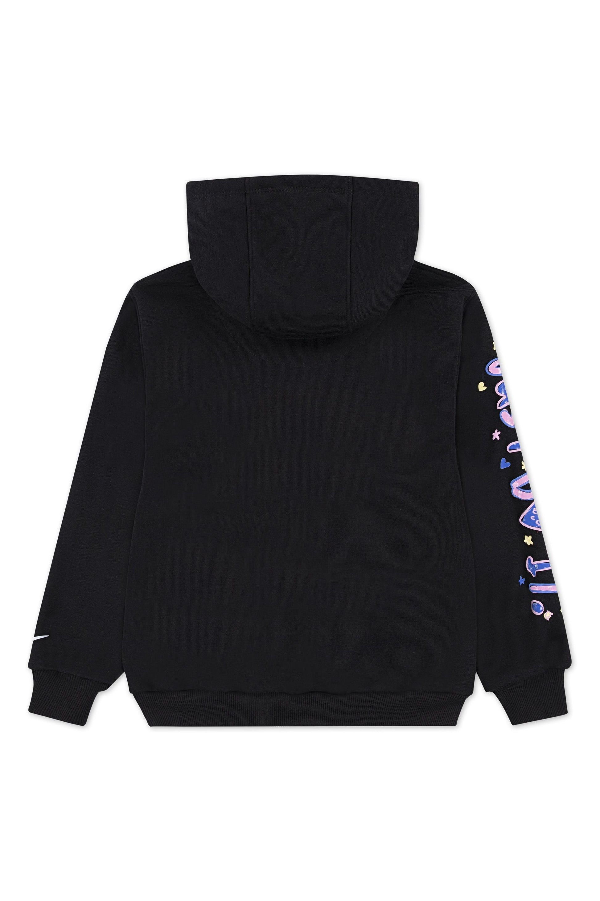 חליפת טרנינג NIKE הדפס לוגו צבעוני בחזית לילדות BLACK / 4XY