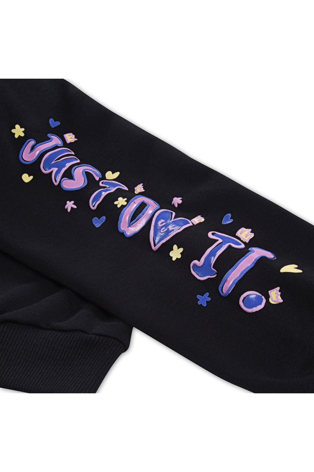 חליפת טרנינג NIKE הדפס לוגו צבעוני בחזית לילדות BLACK / 4XY