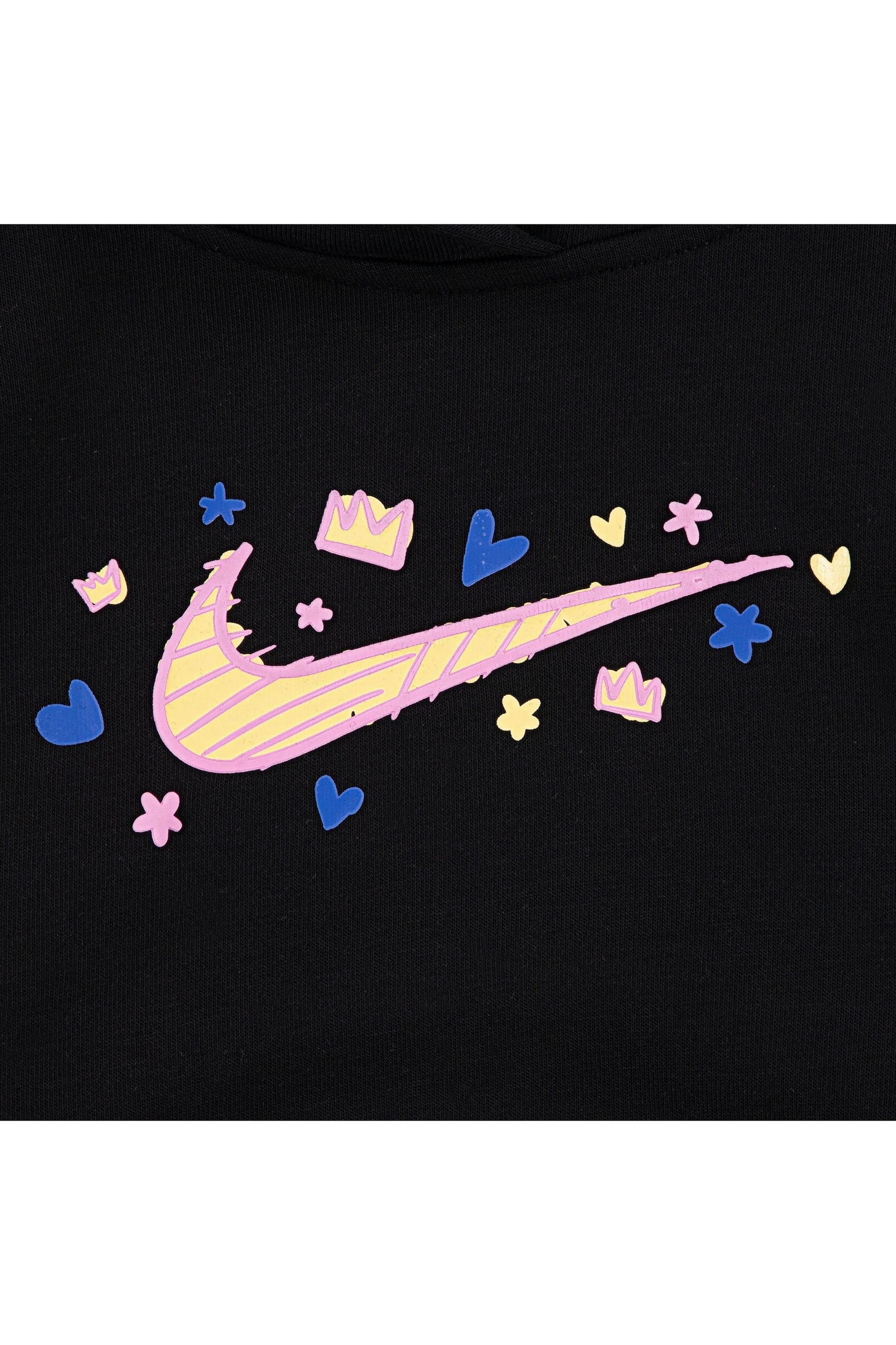 חליפת טרנינג NIKE הדפס לוגו צבעוני בחזית לילדות BLACK / 4XY