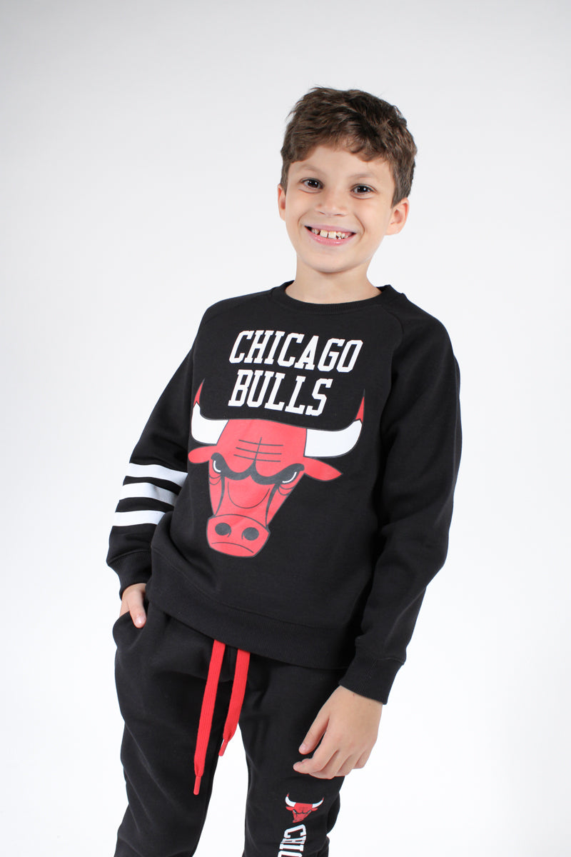 חליפת טרנינג NAMES CHICAGO BULLS הדפס שור באמצע לילדים