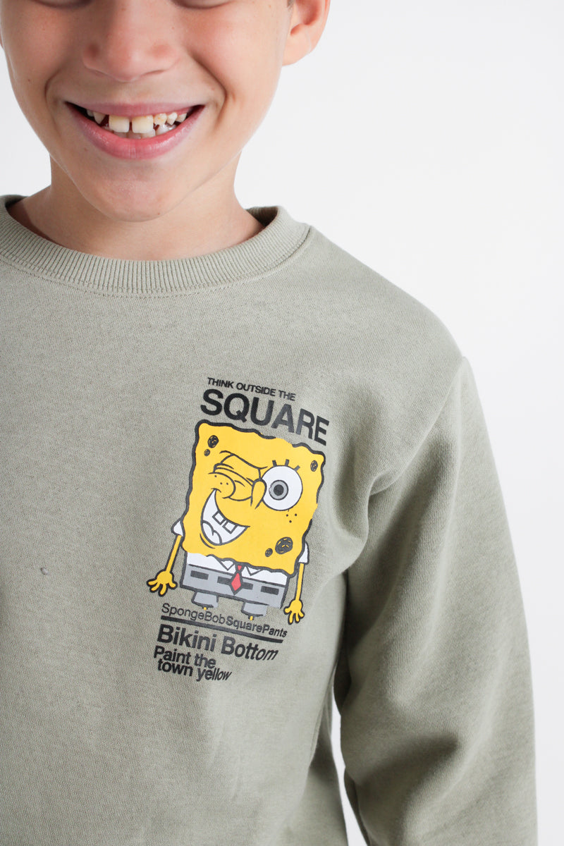 חליפת טרנינג NAMES SQUARE הדפס בוב ספוג אחורי לילדים