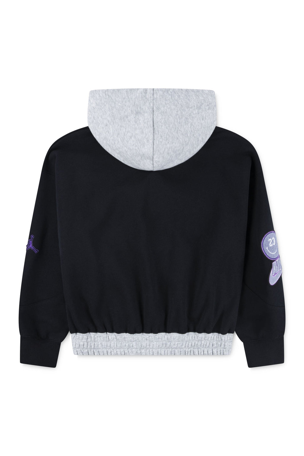 חליפת טרנינג JORDAN עם לוגו גדול וכיתוב מעוצב לילדות BLACK / 12-13Y