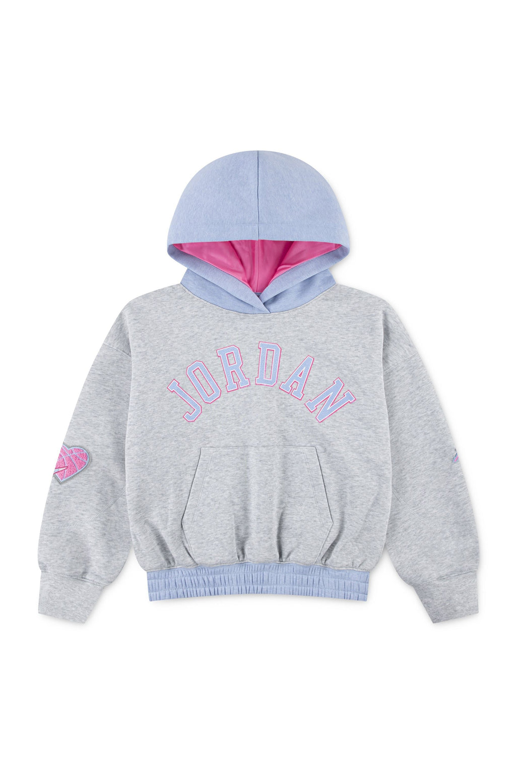 חליפת טרנינג JORDAN עם לוגו גדול וכיתוב מעוצב לילדות BLACK / 12-13Y