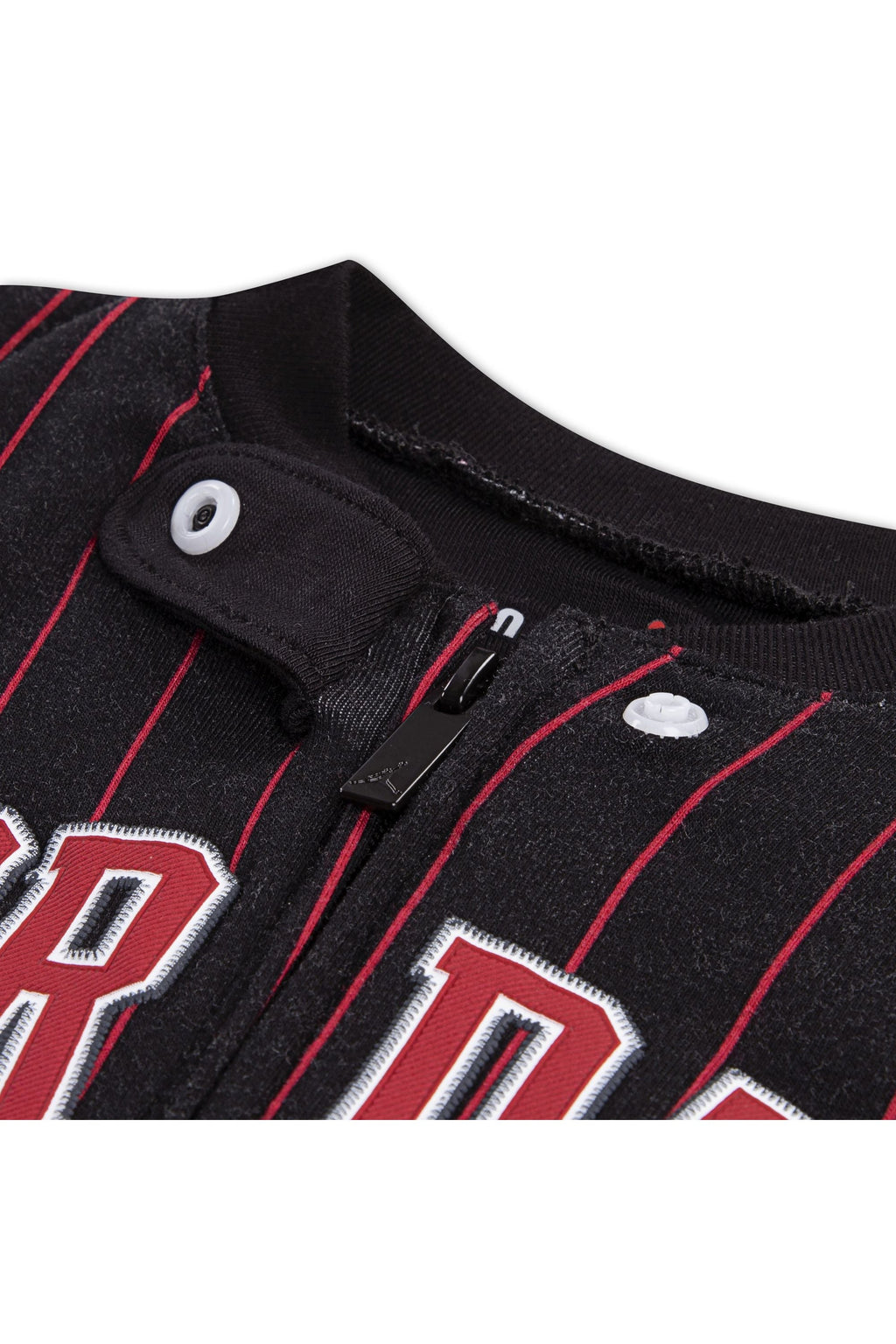 אוברול JORDAN פסים דקים לוגו מודפס בחזה לתינוקות BLACK / NB