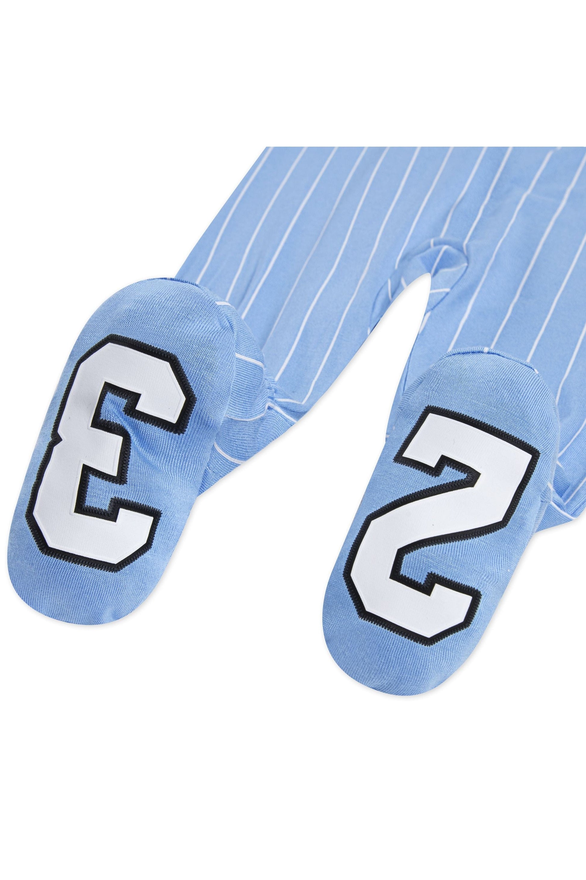 אוברול JORDAN פסים דקים לוגו מודפס בחזה לתינוקות BLUE / NB