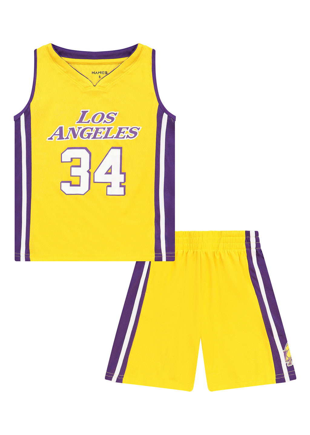 חליפת טריקו NAMES הדפס LOS ANGELES פסים סגולים וכדורסל לילדים Yellow / 2Y