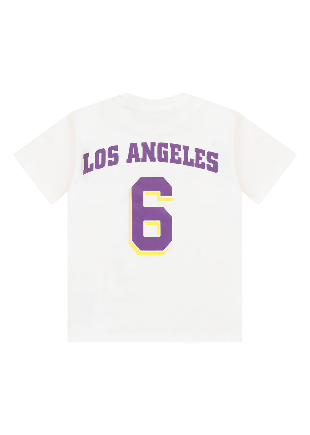 חולצת טישרט NAMES הדפס LOS ANGELES גדול וכדורסל לילדים WHITE / 2Y