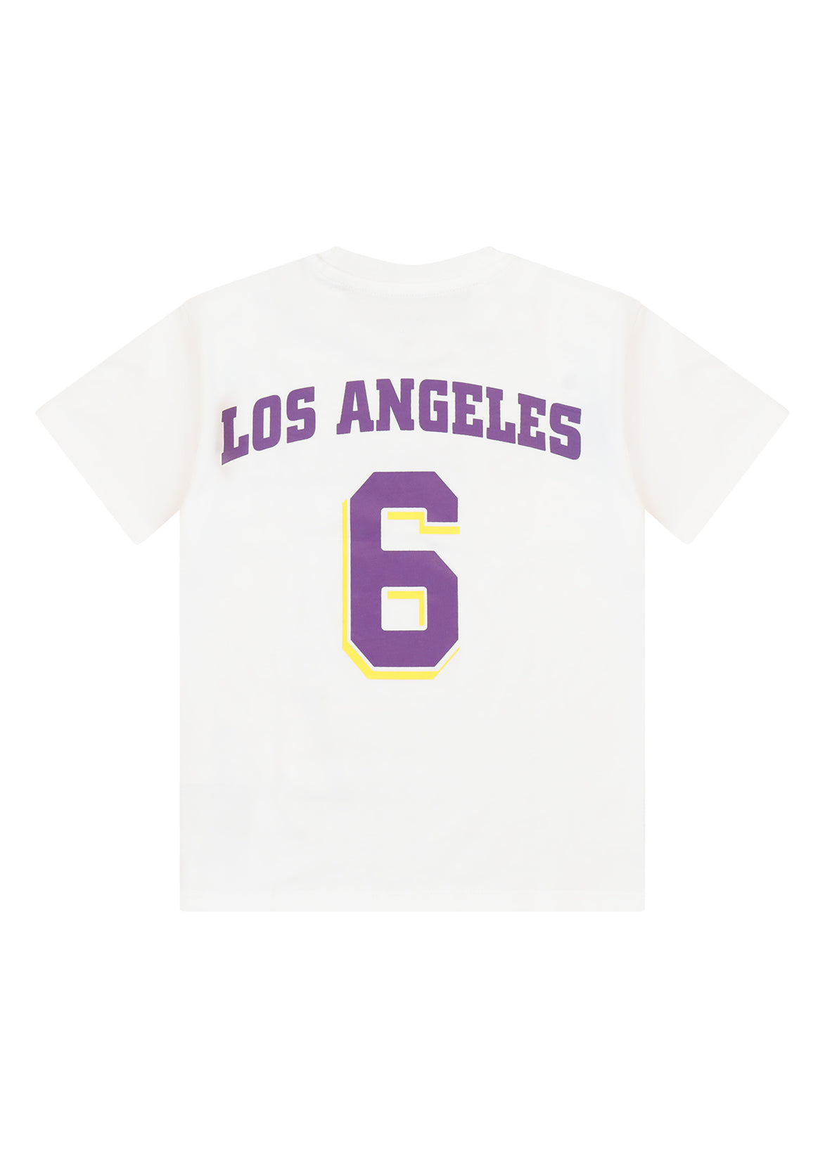 חולצת טישרט NAMES הדפס LOS ANGELES גדול וכדורסל לילדים WHITE / 2Y
